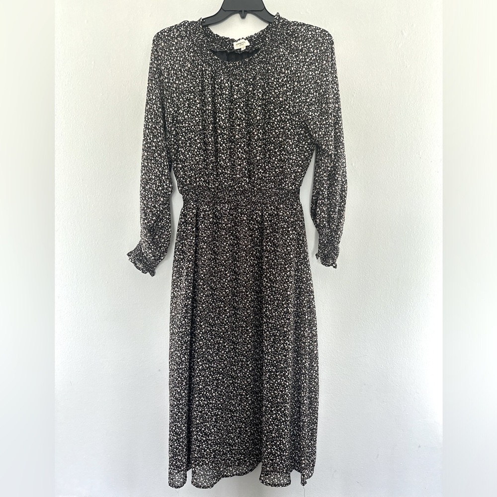 Orange creek black floral dress